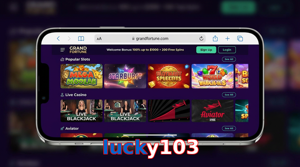 Main screen of Lucky103 ios page for PK players